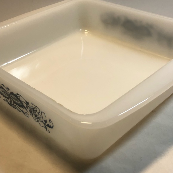 Glasbake 8" Square Casserole Dish "Blue Onion" Blue Floral Print Vintage USA - Picture 8 of 10